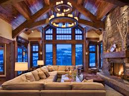 Luxury interior with vaulted ceilings